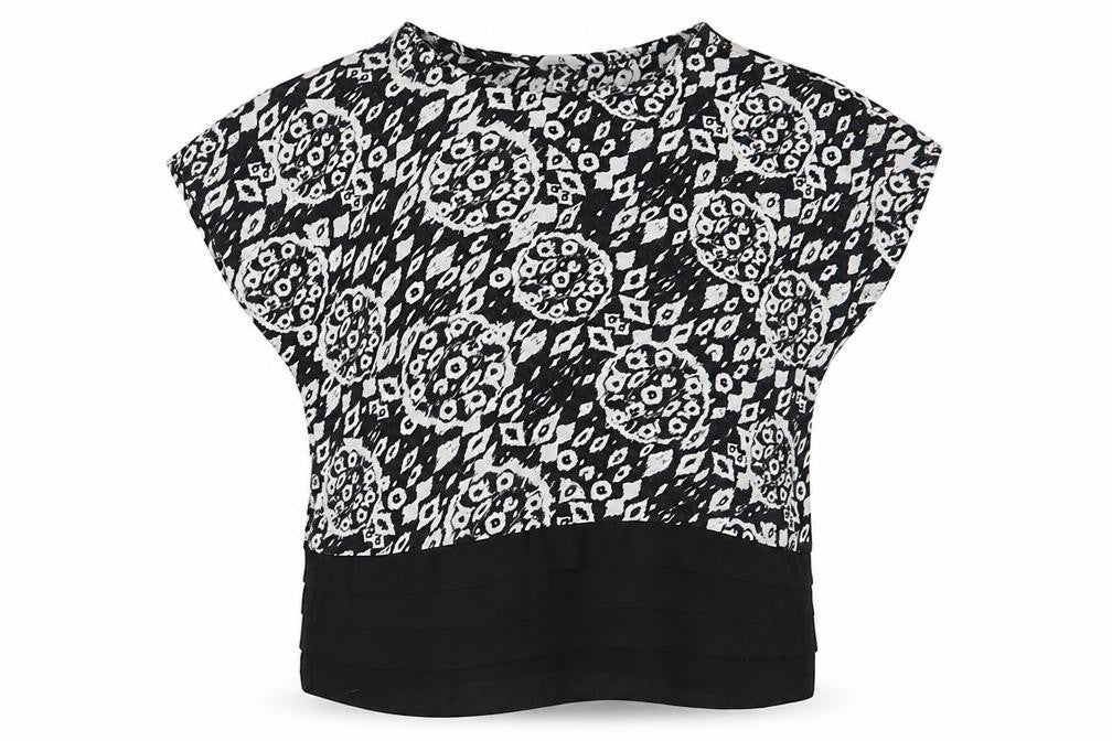 TU Womens Black  Viscose Basic Blouse Size 14 Round Neck