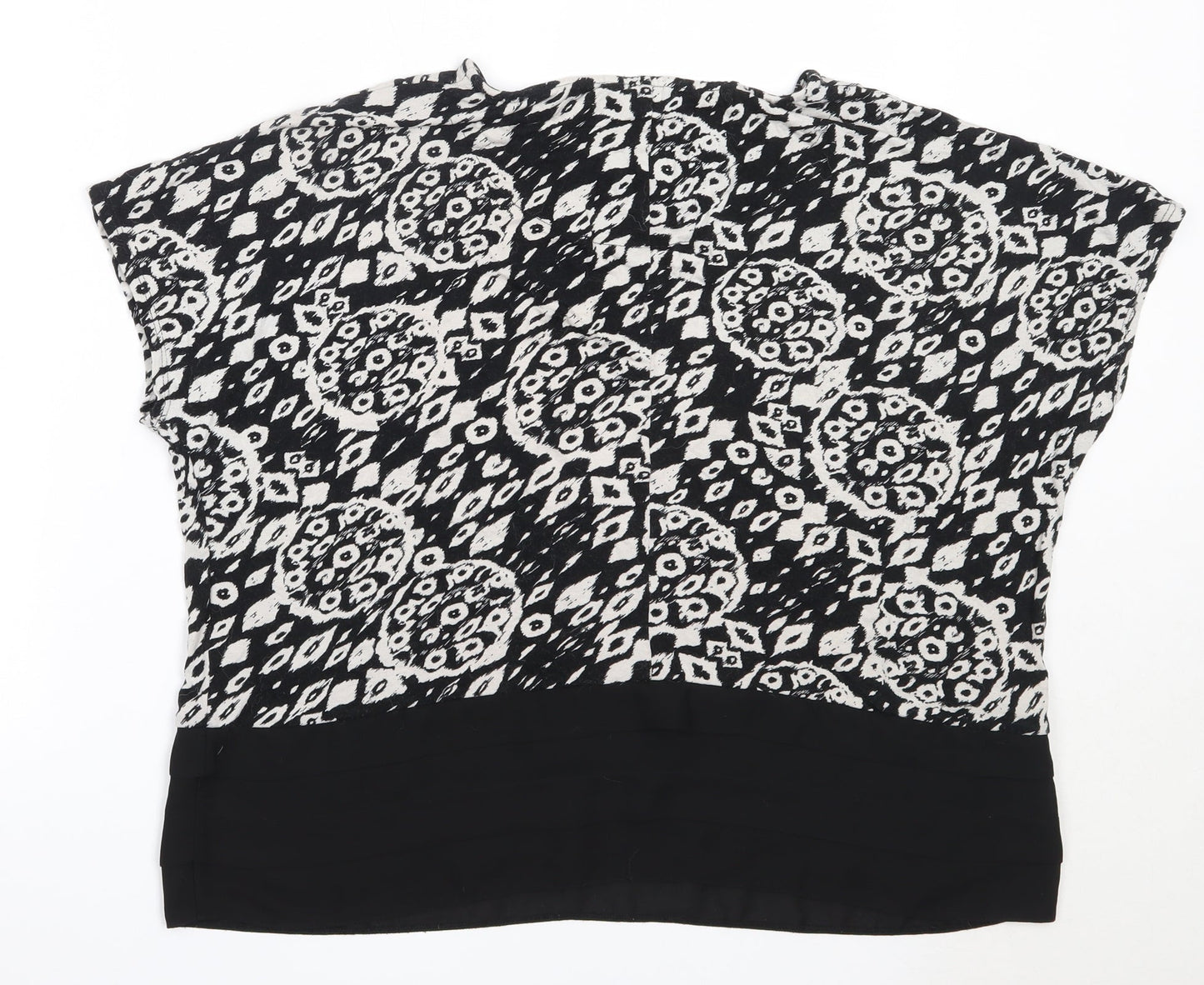 TU Womens Black  Viscose Basic Blouse Size 14 Round Neck