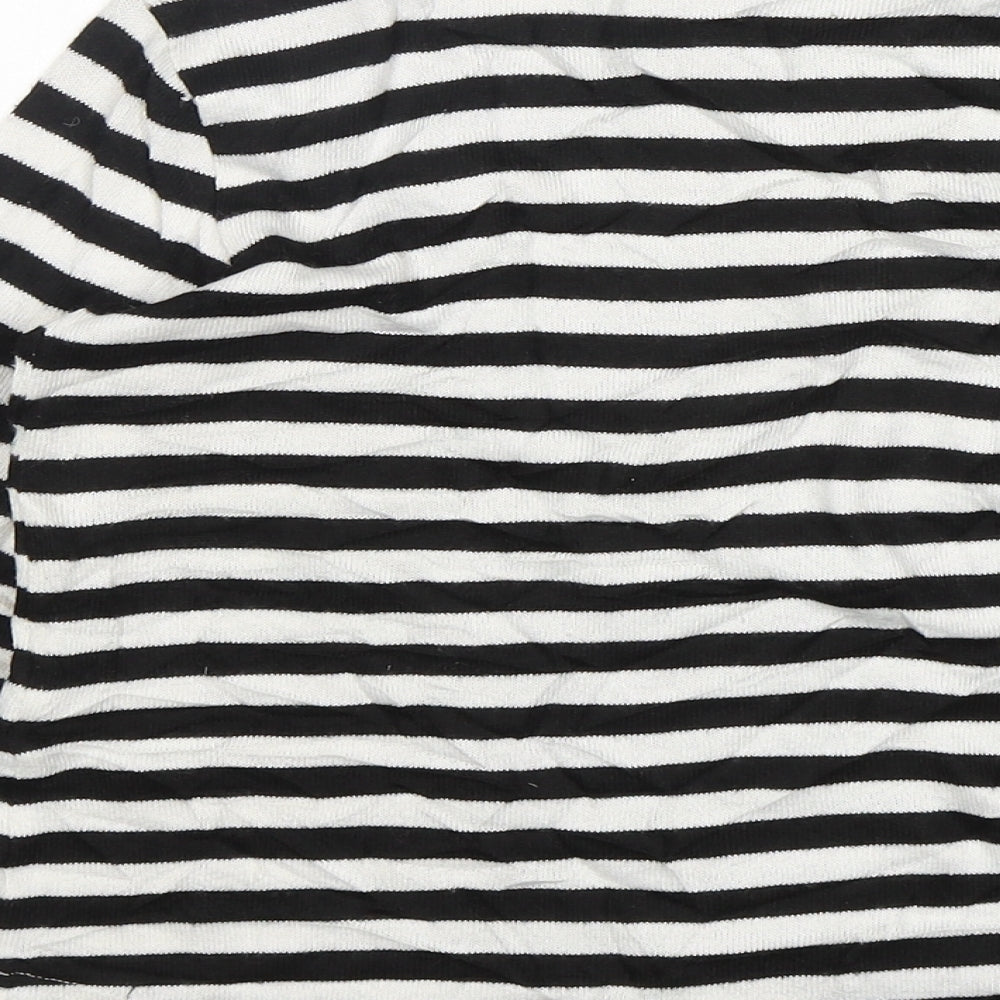 H&M Girls Multicoloured Round Neck Striped Viscose Pullover Jumper Size 7-8 Years