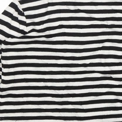 H&M Girls Multicoloured Round Neck Striped Viscose Pullover Jumper Size 7-8 Years