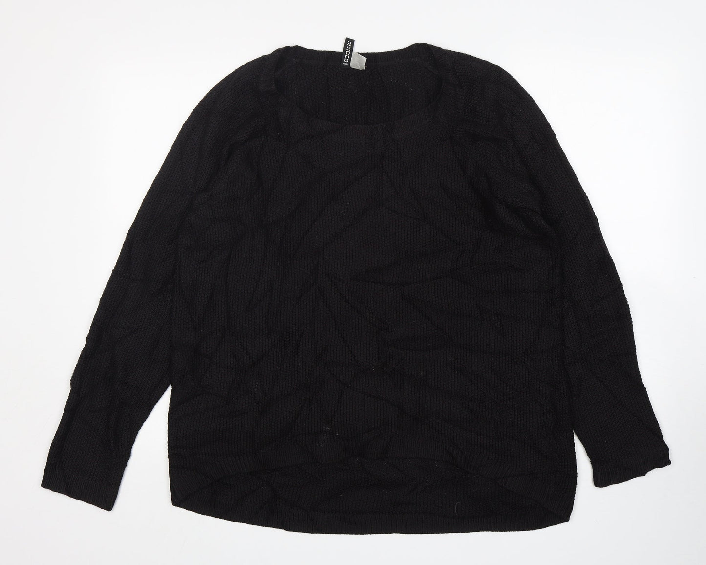 H&M Womens Black  Acrylic Pullover Sweatshirt Size M