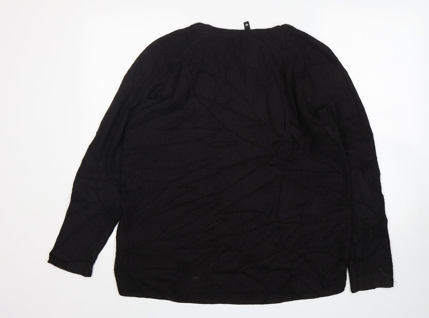 H&M Womens Black  Acrylic Pullover Sweatshirt Size M