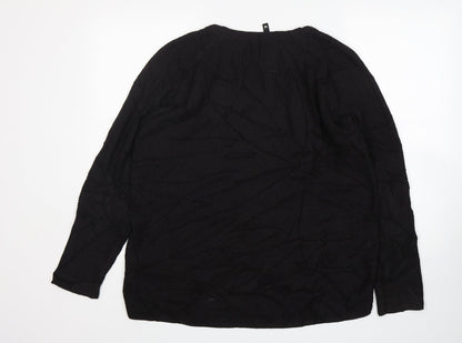 H&M Womens Black  Acrylic Pullover Sweatshirt Size M