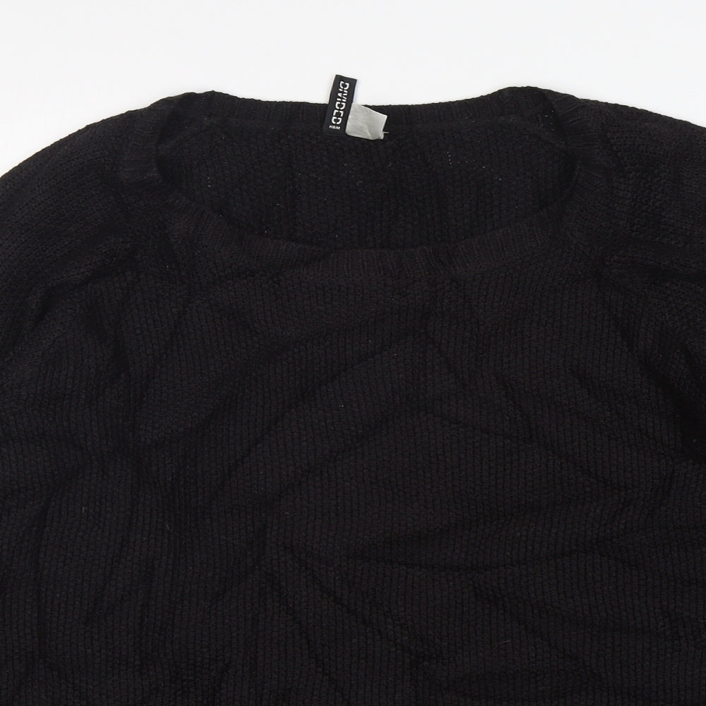 H&M Womens Black  Acrylic Pullover Sweatshirt Size M