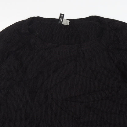 H&M Womens Black  Acrylic Pullover Sweatshirt Size M