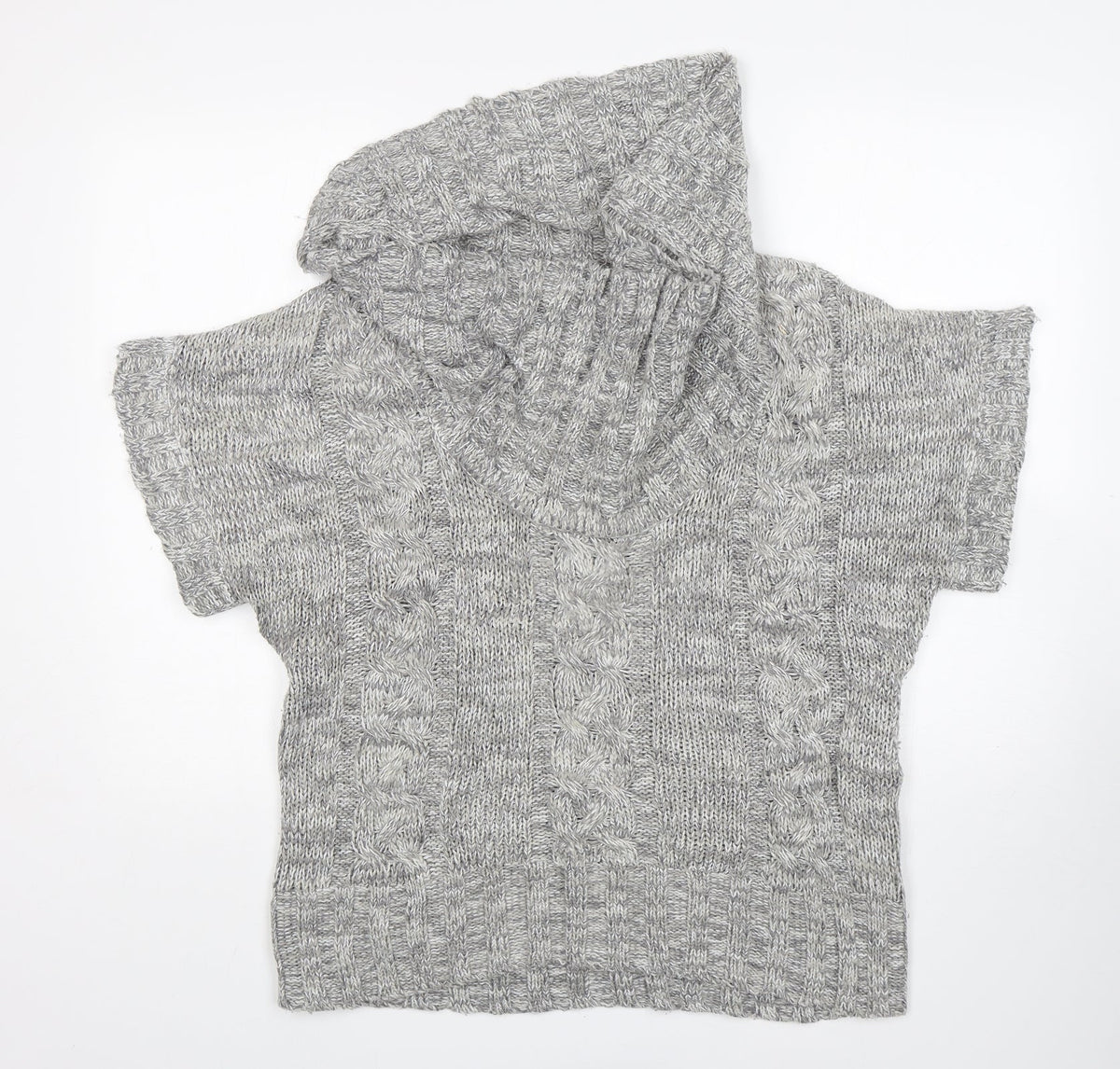 Additional front view of Marshmallow women’s grey roll neck acrylic jumper, size M