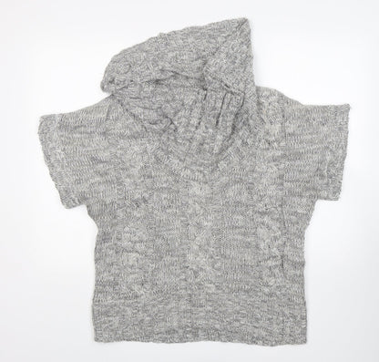 Additional front view of Marshmallow women’s grey roll neck acrylic jumper, size M