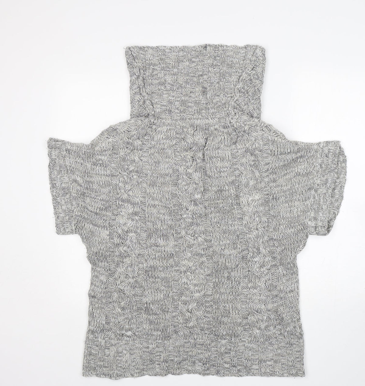Back view of Marshmallow women’s grey roll neck acrylic jumper, size M
