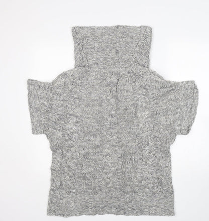Back view of Marshmallow women’s grey roll neck acrylic jumper, size M