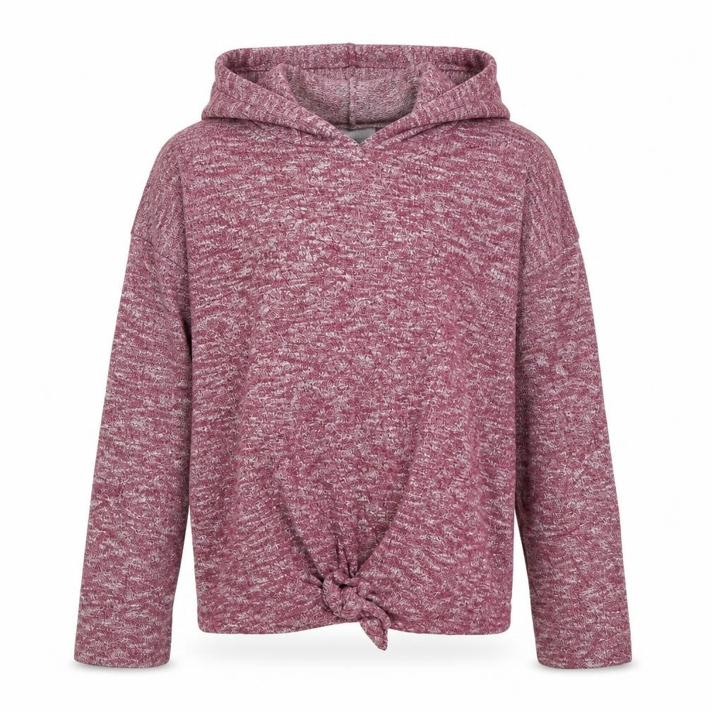 Front view of Old Navy girls’ purple polyester pullover hoodie, size 14, years