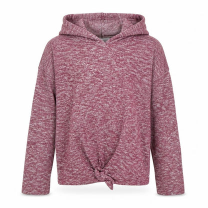 Front view of Old Navy girls’ purple polyester pullover hoodie, size 14, years