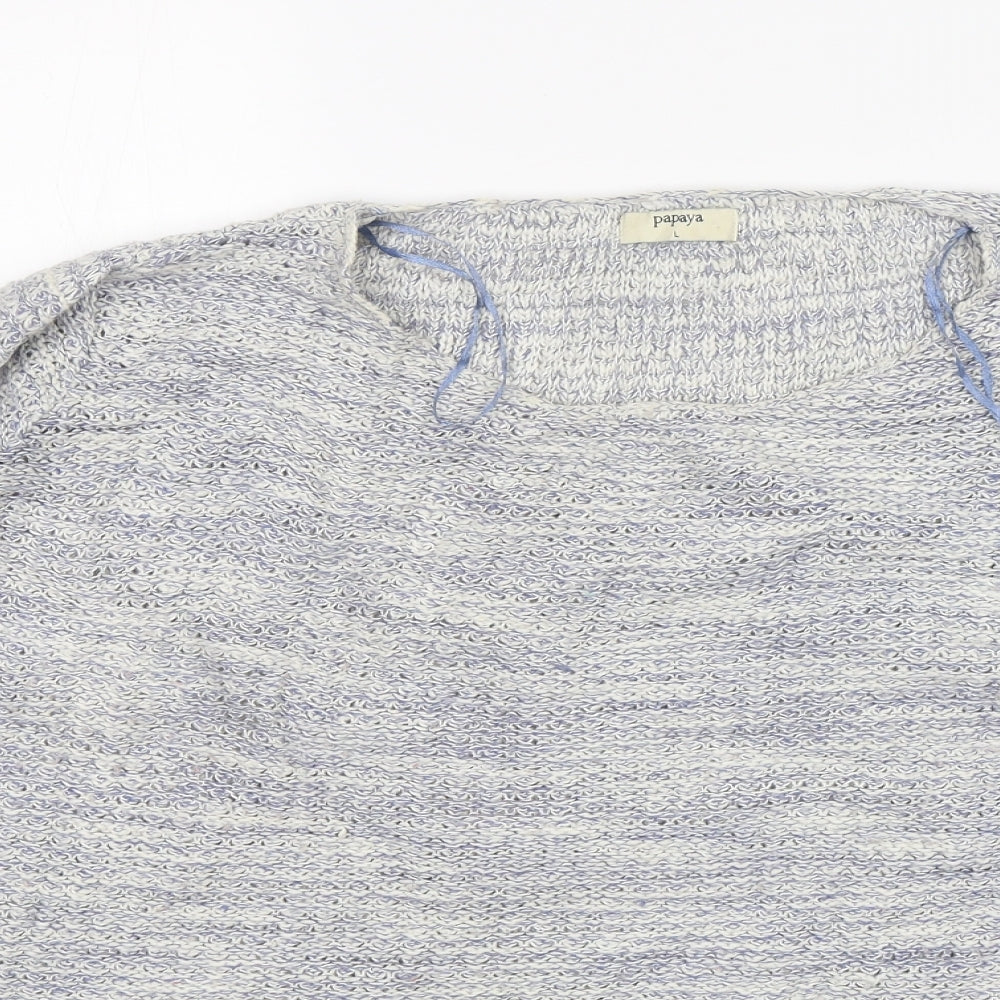 Womens UK Size L Papaya Blue Pullover Jumper
