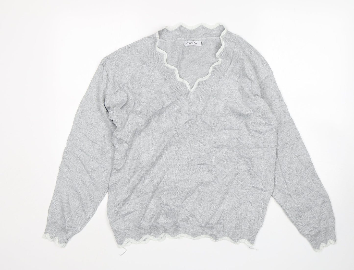 Womens UK Size M MissLook Grey Pullover Jumper
