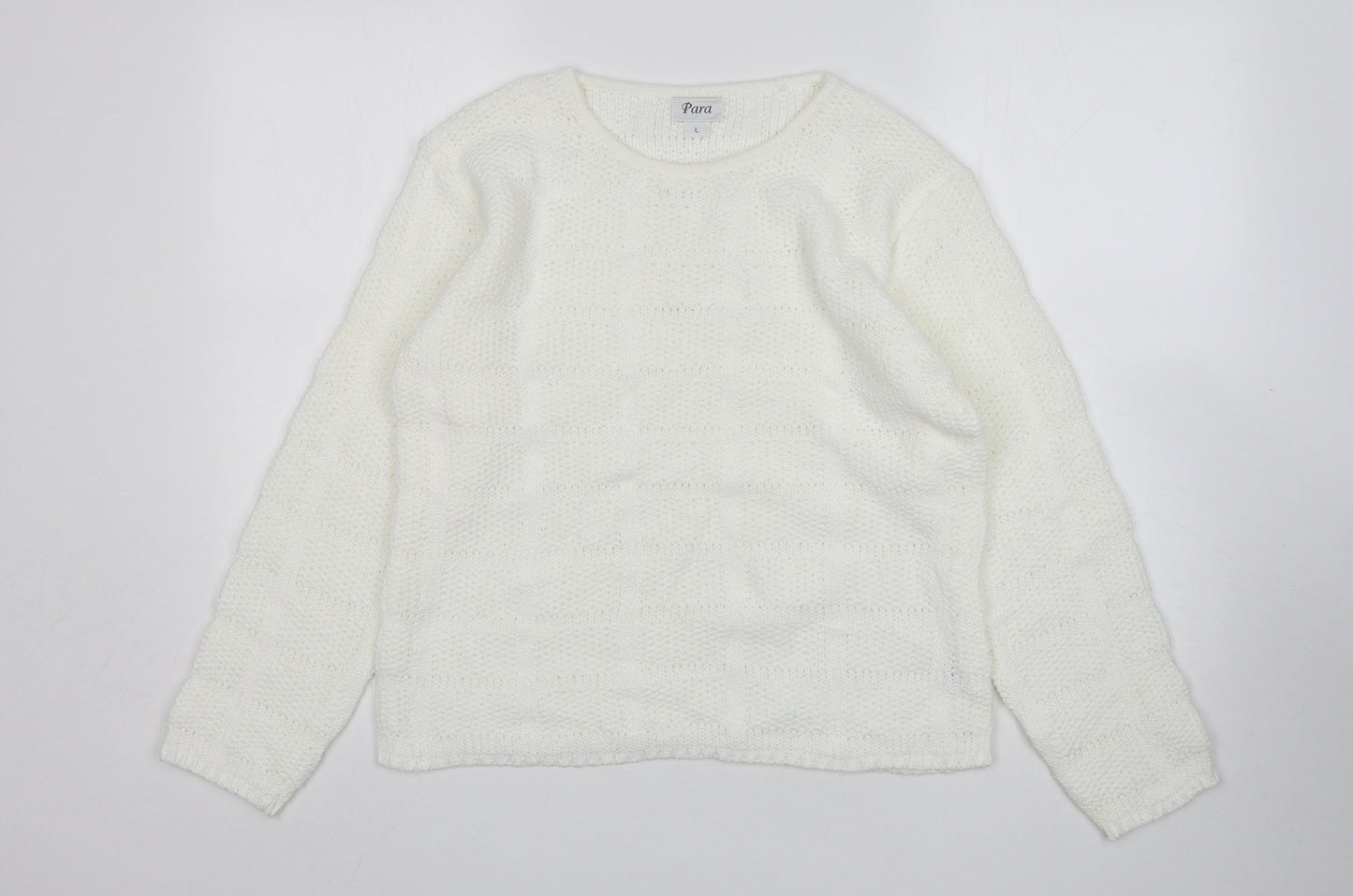 Womens UK Size L Para White Pullover Jumper