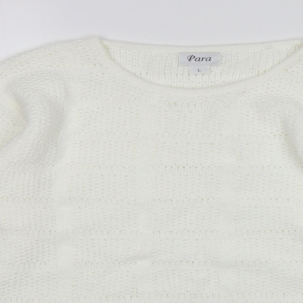 Womens UK Size L Para White Pullover Jumper