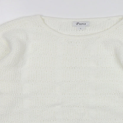 Womens UK Size L Para White Pullover Jumper