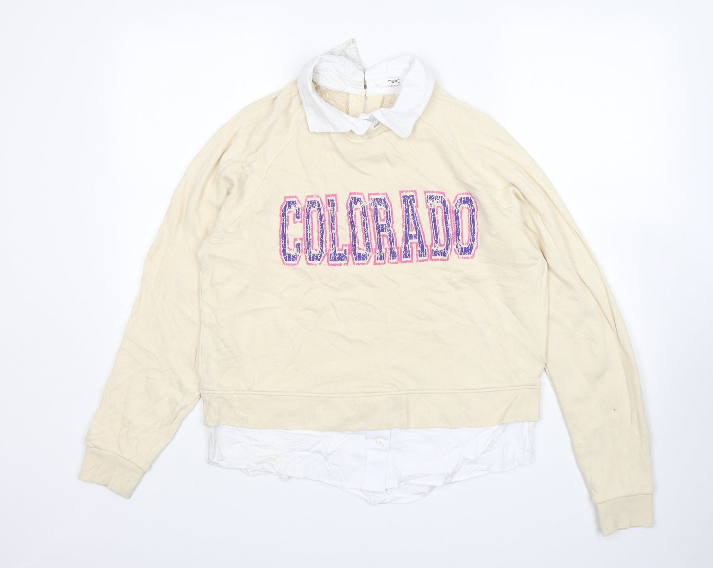 Womens UK Size M NEXT Beige Pullover Jumper