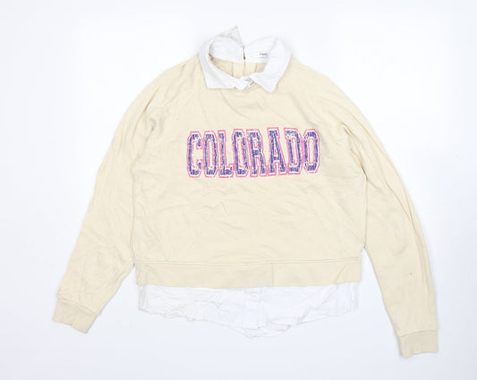 Womens UK Size M NEXT Beige Pullover Jumper