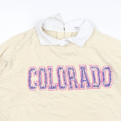 Womens UK Size M NEXT Beige Pullover Jumper
