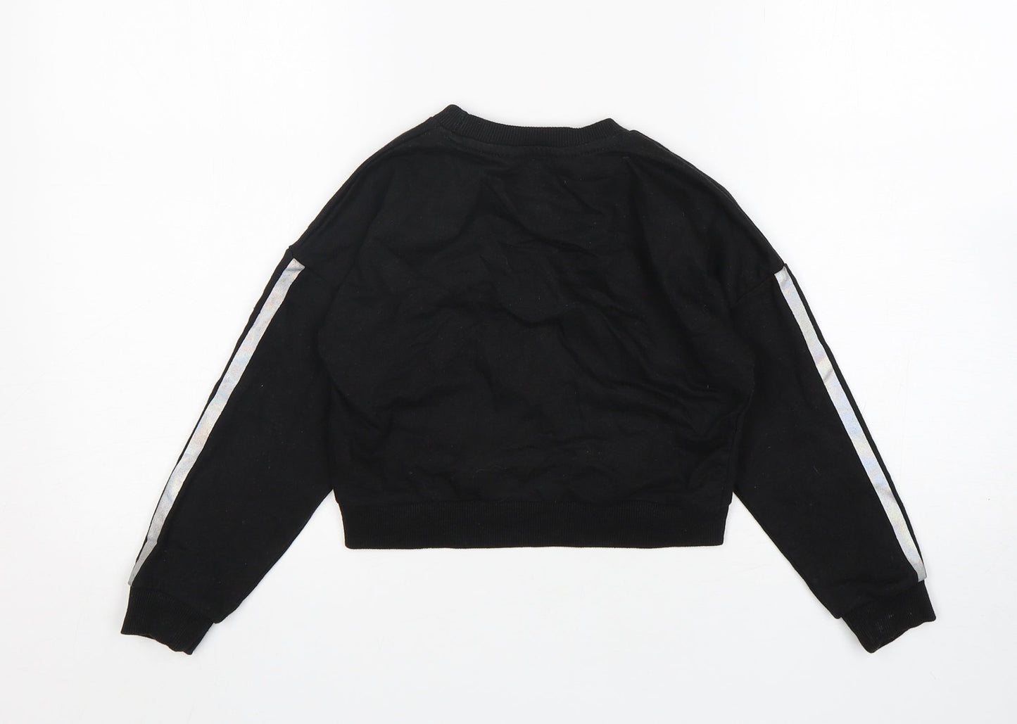 Pep&Co Girls Black  Cotton Pullover Sweatshirt Size 6-7 Years