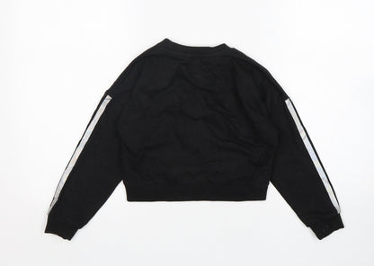 Pep&Co Girls Black  Cotton Pullover Sweatshirt Size 6-7 Years