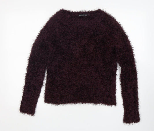 Atmosphere Womens Purple Round Neck  Polyester Pullover Jumper Size 8