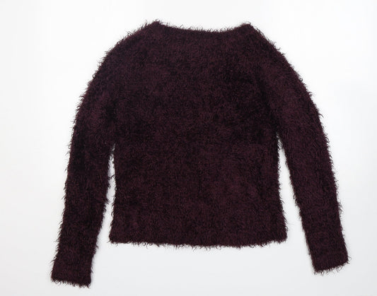 Atmosphere Womens Purple Round Neck  Polyester Pullover Jumper Size 8