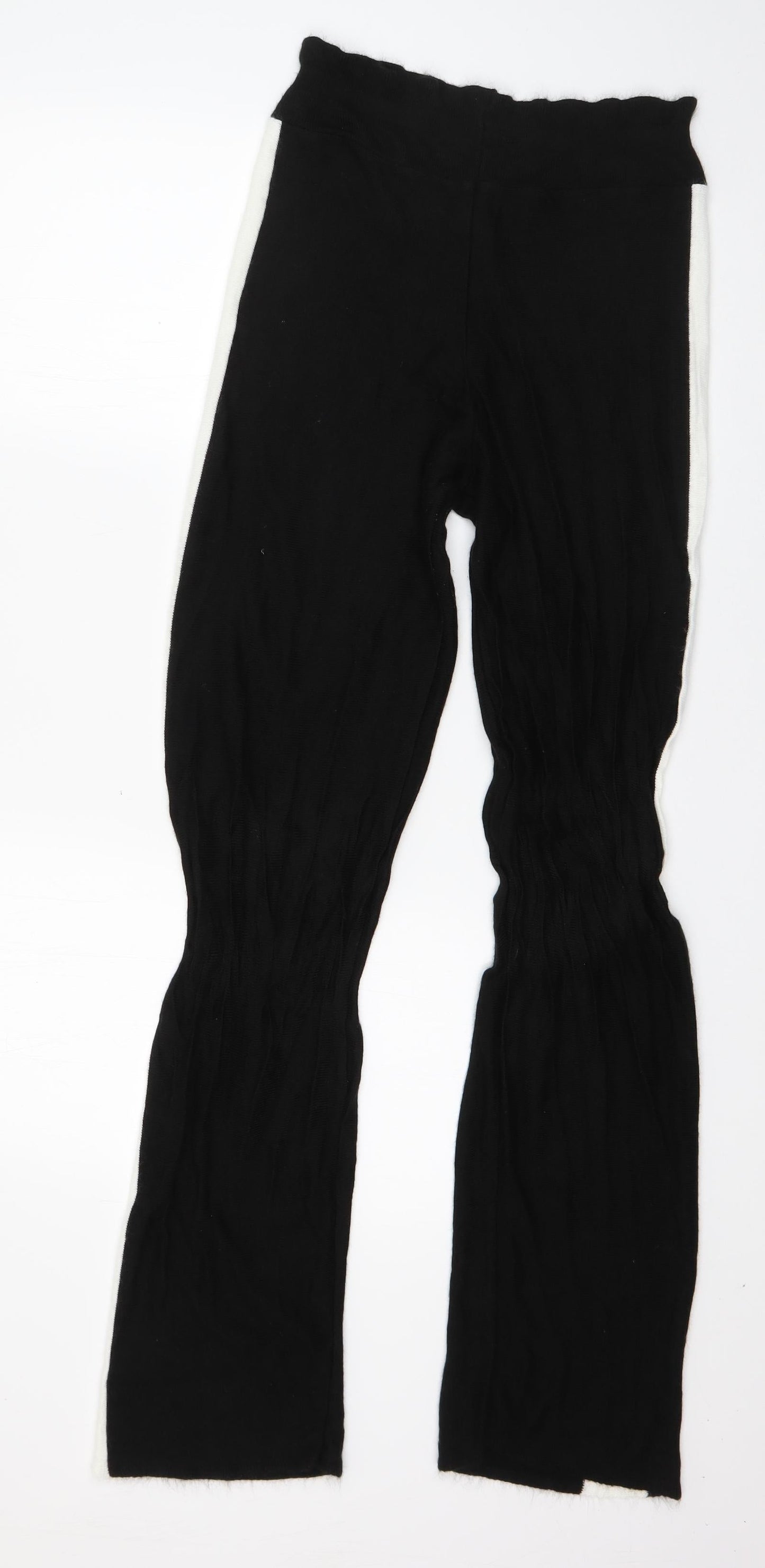 Womens UK Size M Preworn Regular Fit Jogger Black Trousers