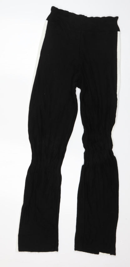 Womens UK Size M Preworn Regular Fit Jogger Black Trousers