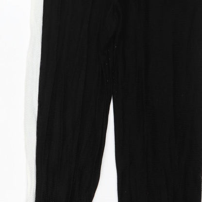 Womens UK Size M Preworn Regular Fit Jogger Black Trousers