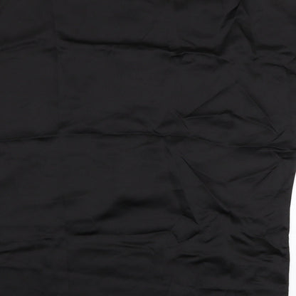 SheIn Womens Black  Polyester Basic Button-Up Size L V-Neck