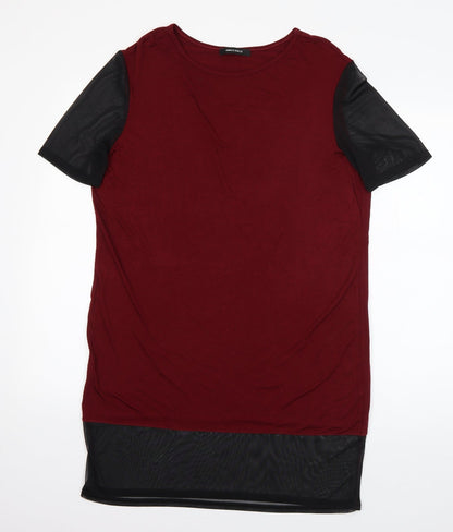 Innocense Womens Red  Viscose Basic T-Shirt Size 12 Round Neck