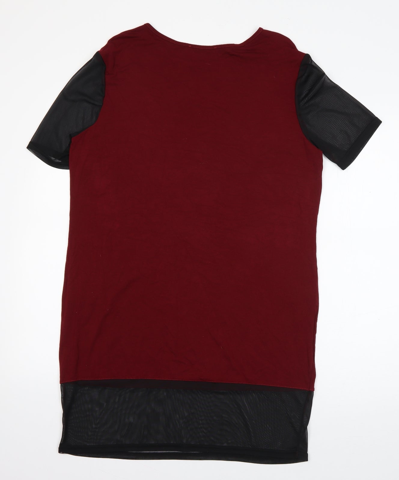 Innocense Womens Red  Viscose Basic T-Shirt Size 12 Round Neck