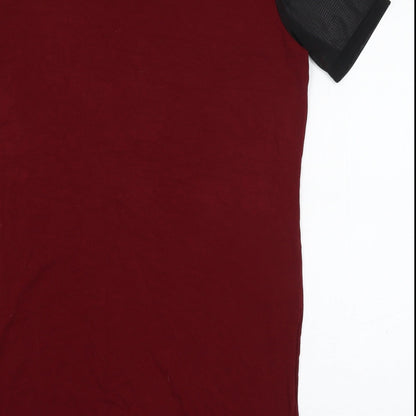 Innocense Womens Red  Viscose Basic T-Shirt Size 12 Round Neck