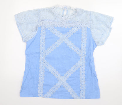 Womens UK Size XL Preworn Blue Basic Blouse
