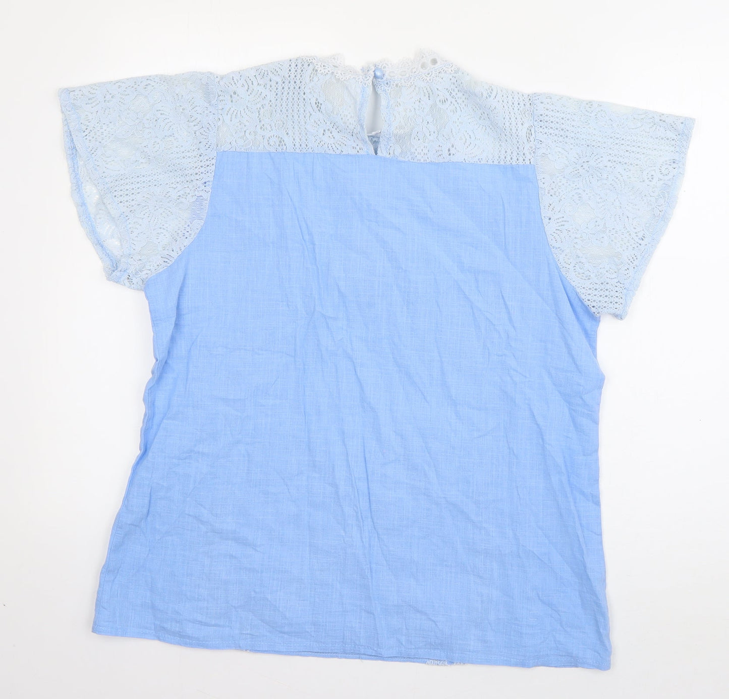 Womens UK Size XL Preworn Blue Basic Blouse
