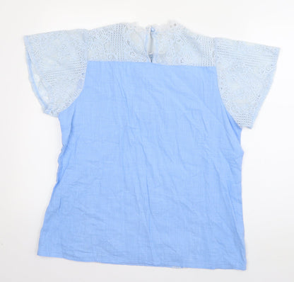 Womens UK Size XL Preworn Blue Basic Blouse