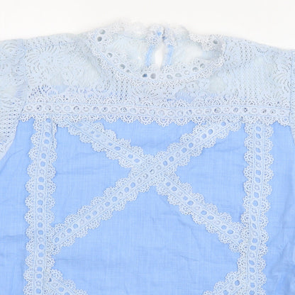 Womens UK Size XL Preworn Blue Basic Blouse