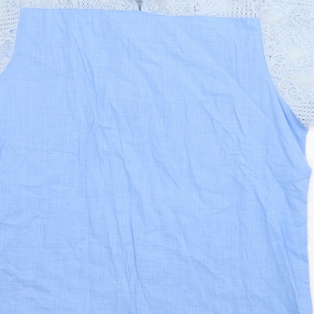 Womens UK Size XL Preworn Blue Basic Blouse