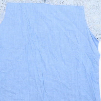 Womens UK Size XL Preworn Blue Basic Blouse