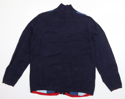 George Mens Black   Pea Coat Coat Size L  Button