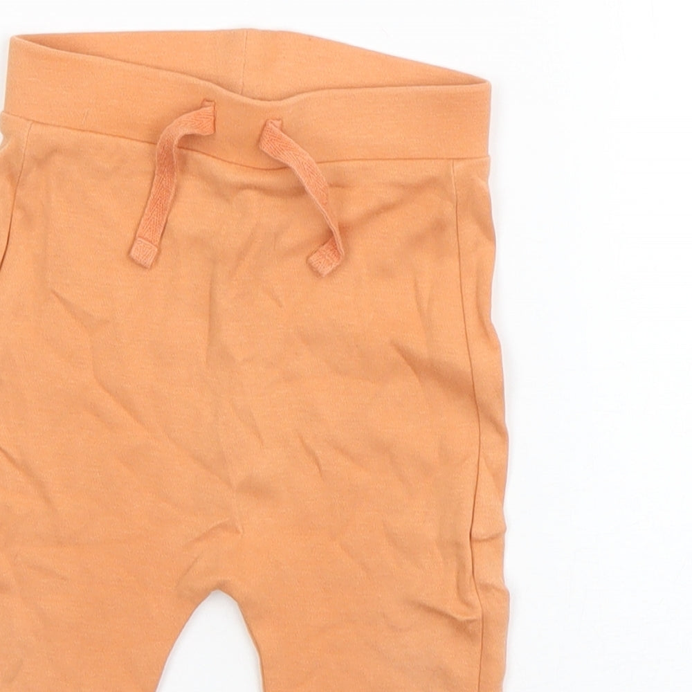 George Boys Orange  Cotton Jogger Jeans Size 9-12 Months  Drawstring