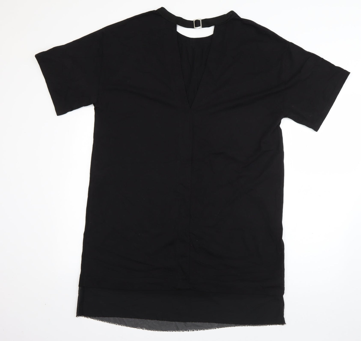 Sparkle & Fade Womens Black  Cotton T-Shirt Dress  Size M  Round Neck Pullover