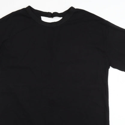 Sparkle & Fade Womens Black  Cotton T-Shirt Dress  Size M  Round Neck Pullover