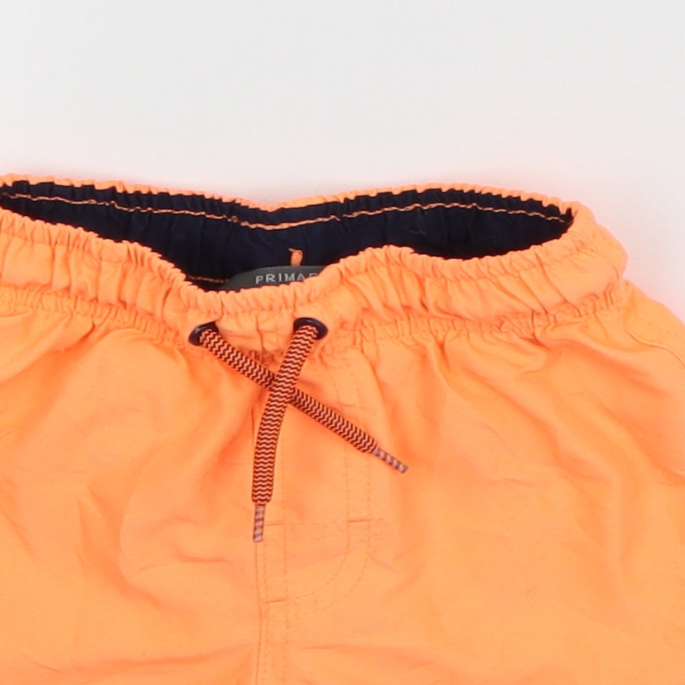 Primark Boys Orange  Polyester Sweat Shorts Size 2-3 Years  Regular Drawstring