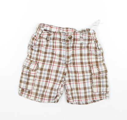 Timberland Boys Beige Plaid Cotton Cropped Trousers Size 18 Months  Pullover