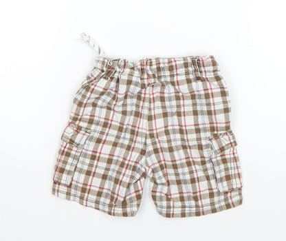Timberland Boys Beige Plaid Cotton Cropped Trousers Size 18 Months  Pullover