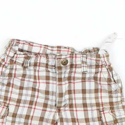 Timberland Boys Beige Plaid Cotton Cropped Trousers Size 18 Months  Pullover