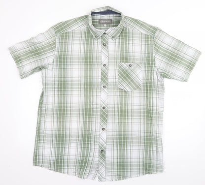 Mens UK Size L Originals Green  Button-Up Short Sleeve Casual Shirt