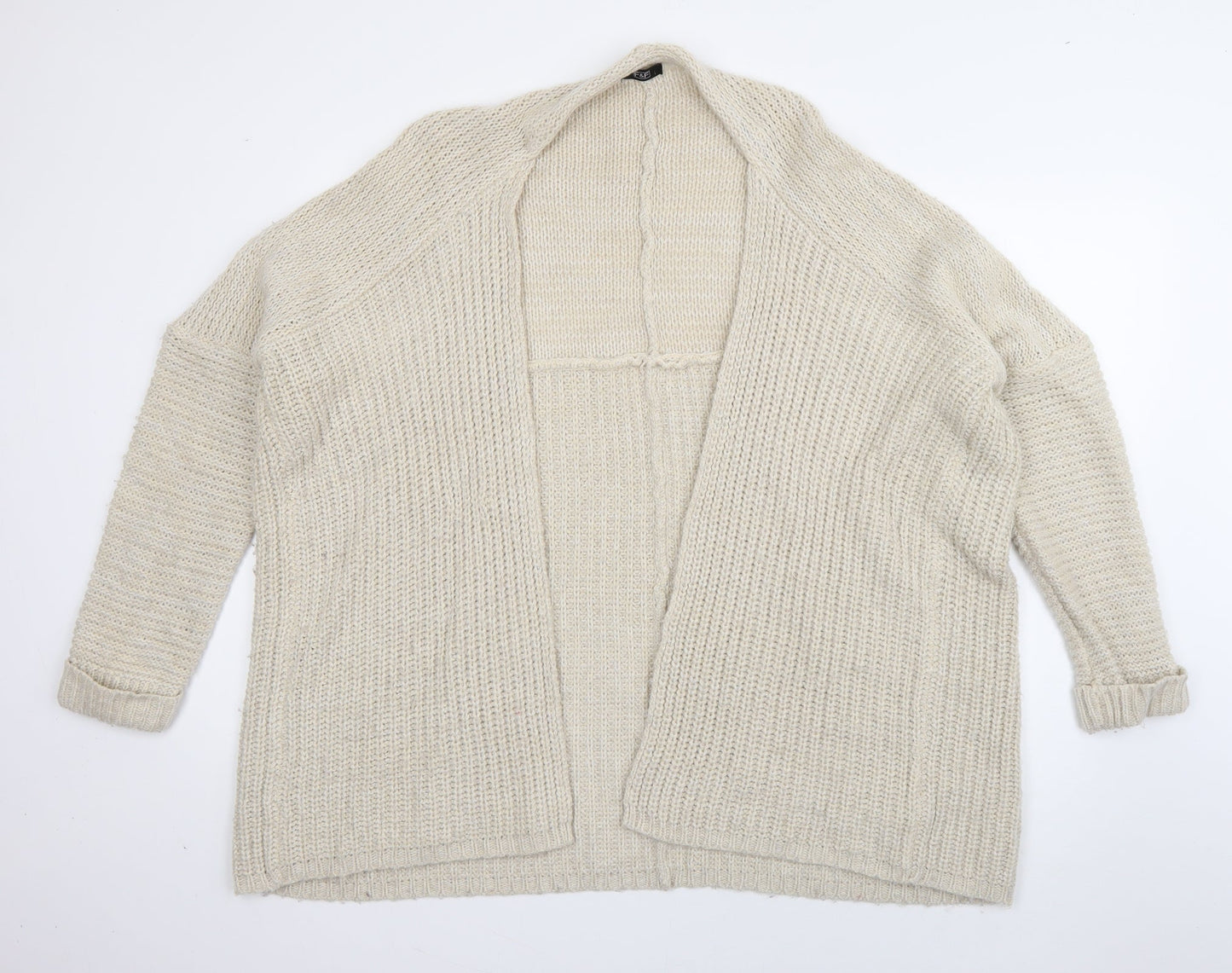 F&F Womens Ivory V-Neck  Acrylic Cardigan Jumper Size 12